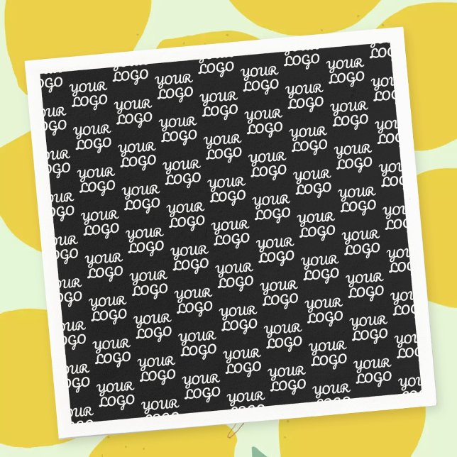 Serviette En Papier Votre logo | Simple répétition Motif de logo (Créateur téléchargé)