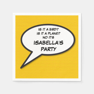 Serviette En Papier Votre message bulle de discours Fun rétro bande de