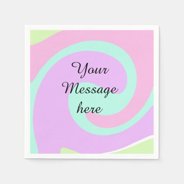 Serviette En Papier Votre message ici ajouter du texte nom monogramme  (Devant)