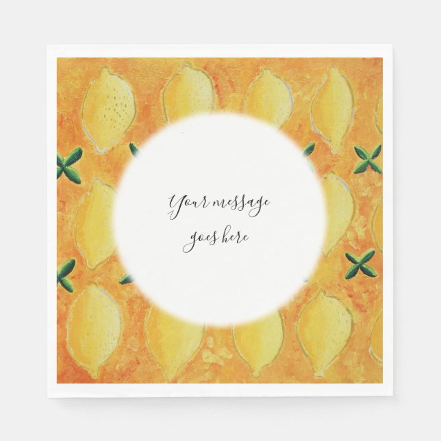 Serviette En Papier Votre message Lemons (Devant)