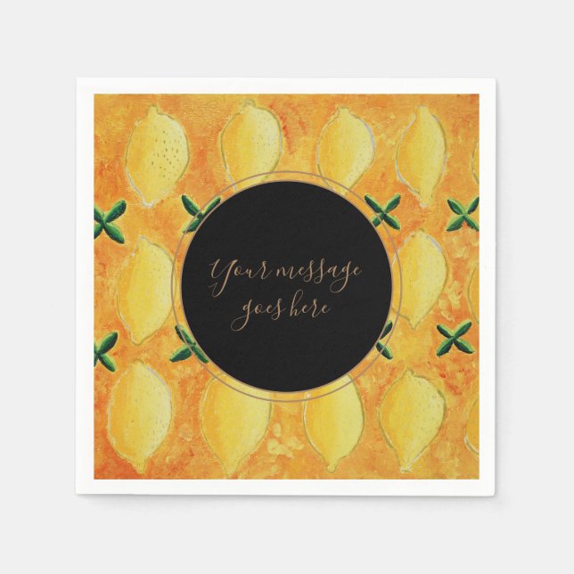 Serviette En Papier Votre message Lemons (Devant)
