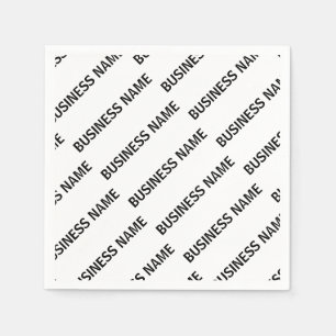 Serviette En Papier Votre modèle de nom d'entreprise Noir & Blanc