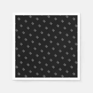 Serviette En Papier Votre Motif de logo simple et répétitif   Noir