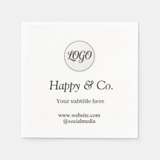 Serviette En Papier votre nom de société de logo sous-titre site web s