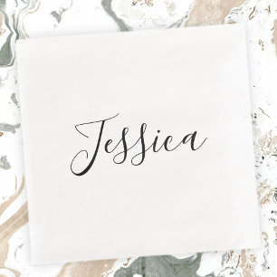 Serviette En Papier Votre nom Écriture élégante