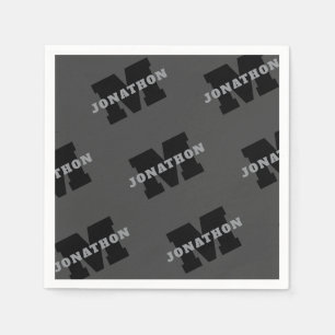 Serviette En Papier Votre nom ou nom commercial   Masculine moderne Gr