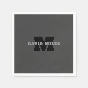 Serviette En Papier Votre nom ou nom d'entreprise Gris Masculin Mode