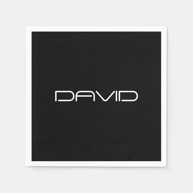 Serviette En Papier Votre nom | Texte personnalisable stylisé Cool (Devant)