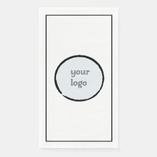 Serviette En Papier Votre propre frontière de ligne noire Logo