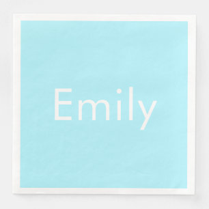 Serviette En Papier Votre propre nom ou mot Bleu ciel doux