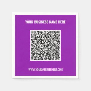 Serviette En Papier Votre QR Code numérisation texte personnalisé Coul