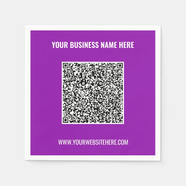 Serviette En Papier Votre QR Code numérisation texte personnalisé Coul (Devant)