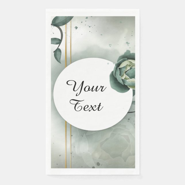 Serviette En Papier Votre texte personnalisé - Bloom vert Personnalisé (Devant)