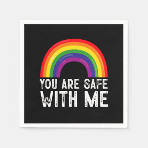 Serviette En Papier Vous êtes en sécurité avec moi LGBTQ Mois de la fi