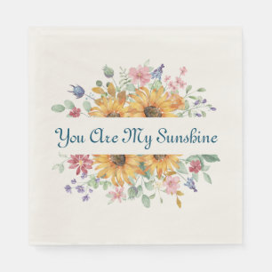 Serviette En Papier Vous êtes ma citation Sunshine et Sunflower