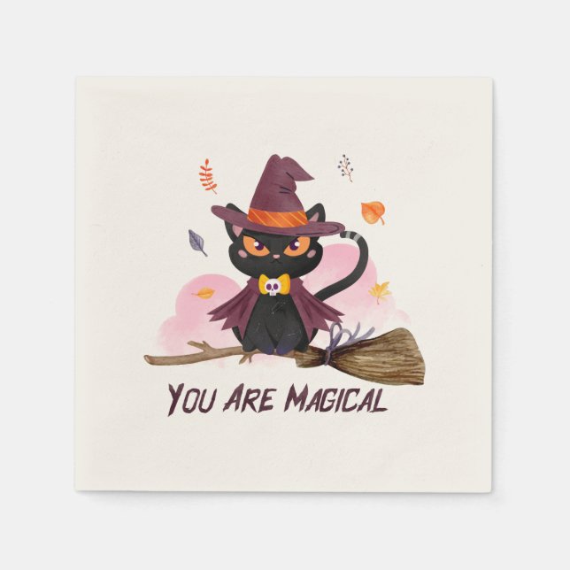 Serviette En Papier Vous Êtes Magique Chat De Sorcière (Devant)
