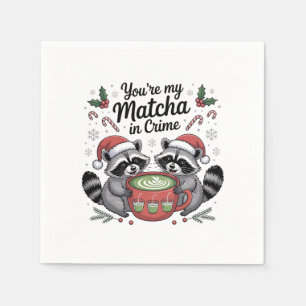 Serviette En Papier Vous êtes mon Matcha en amour de Raton laveur crim