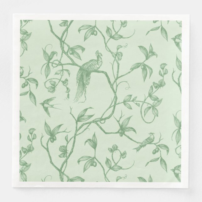 Serviette En Papier Voyage au Château Peacock Green (Devant)