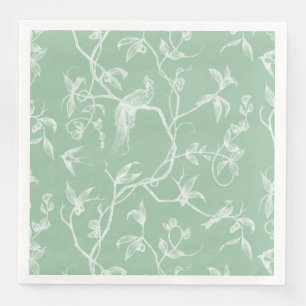 Serviette En Papier Voyage au Château Peacock Green2