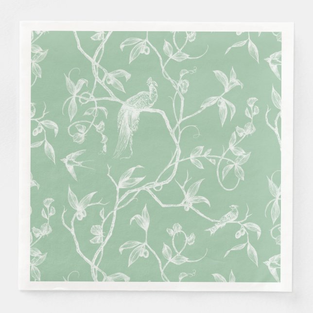 Serviette En Papier Voyage au Château Peacock Green2 (Devant)