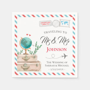 Serviette En Papier Voyage au mariage de M. et Mme Destination de Voya