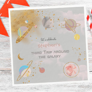 Serviette En Papier Voyage autour de la galaxie espace anniversaire