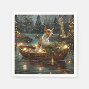 Serviette En Papier Voyage de fête de Noël de Bull Terrier
