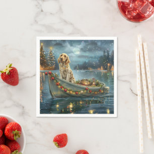 Serviette En Papier Voyage de fête de Noël du Setter Anglais