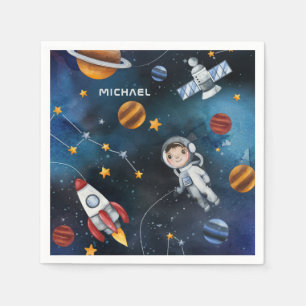Serviette En Papier Voyage en navette spatiale personnalisée pour astr
