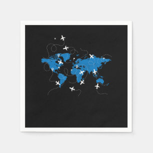 Serviette En Papier Voyage Vintage avion Circulaire cadeau