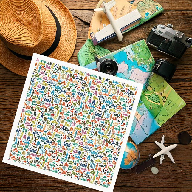 Serviette En Papier Voyagez à travers le monde (Créateur téléchargé)