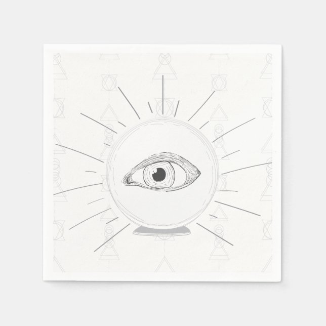 Serviette En Papier Voyant de voyant Fortune Yeux Esotérique Crystal B (Devant)