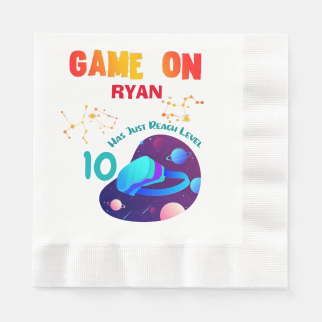 Serviette En Papier VR Birthday Boy Gamer Party Group Matching  (Devant)