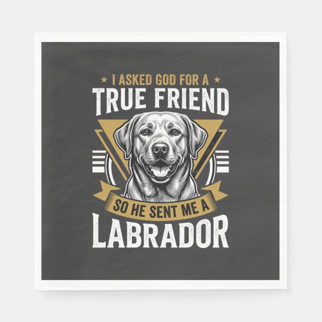 Serviette En Papier Vrai chien labrador ami (Devant)