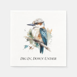 Serviette En Papier Vrai Kookaburra Bleu, personnalisé