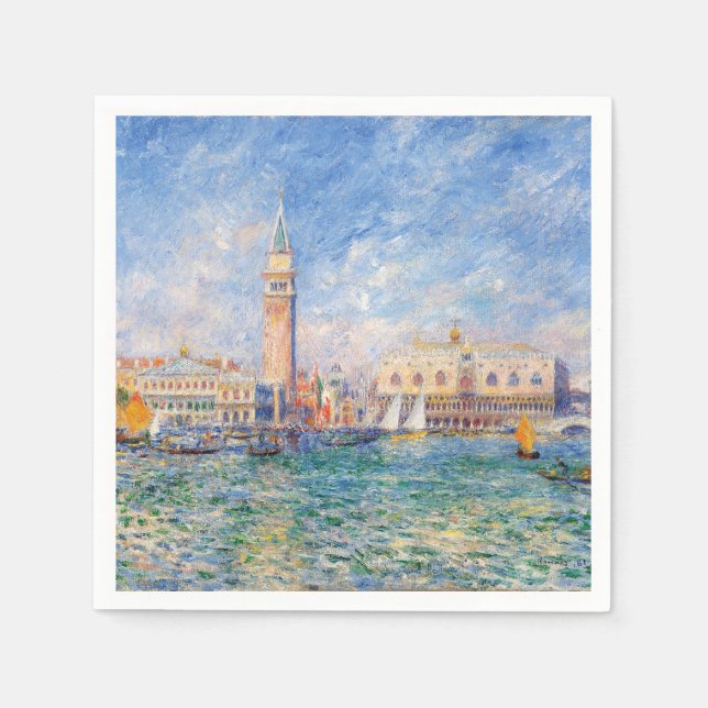 Serviette En Papier Vue de Venise par Renoir (Devant)