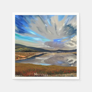 SERVIETTE EN PAPIER VUE DU LAC
