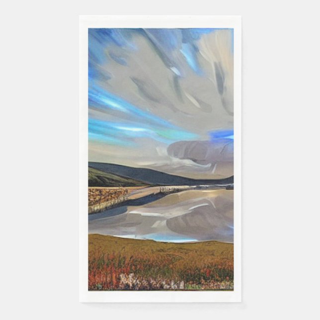 SERVIETTE EN PAPIER VUE DU LAC (Devant)