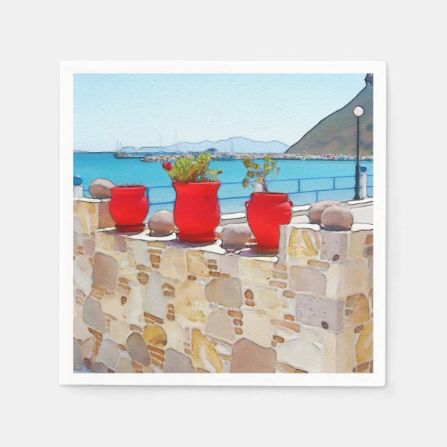Serviette En Papier Vue sur la mer (Devant)