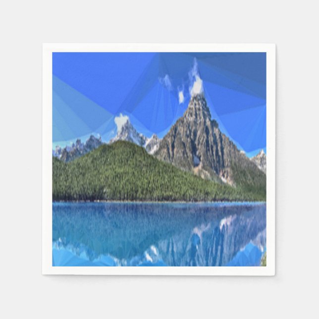 Serviette En Papier Vue sur les montagnes canadiennes (Devant)
