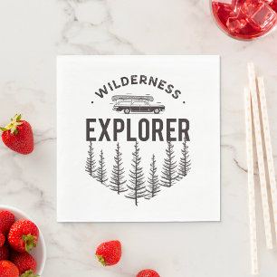 Serviette En Papier Wagonnette d'explorateur de la nature Canoë Arbres