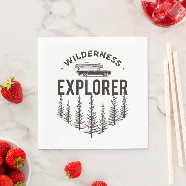 Serviette En Papier Wagonnette d'explorateur de la nature Canoë Arbres (Créateur téléchargé)