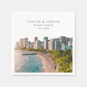 Serviette En Papier Waikiki Mariage Photo personnalisée Cocktails serv