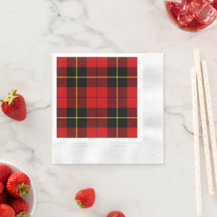 Serviette En Papier Wallace tartan rouge noir plaid
