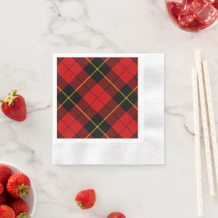 Serviette En Papier Wallace tartan rouge noir plaid