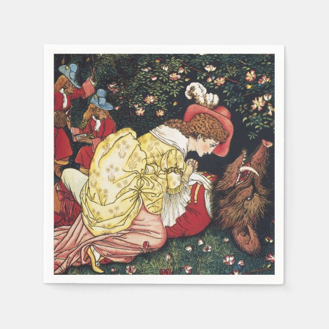 Serviette En Papier Walter Crane Beauté et la bête (Devant)
