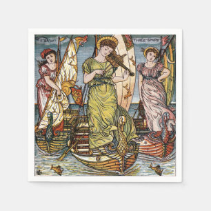Serviette En Papier Walter Crane Ships, Dames gracieuses, Art Nouveau
