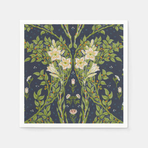 Serviette En Papier Walter Crane Vintage Marine Blanche Lily Pattern