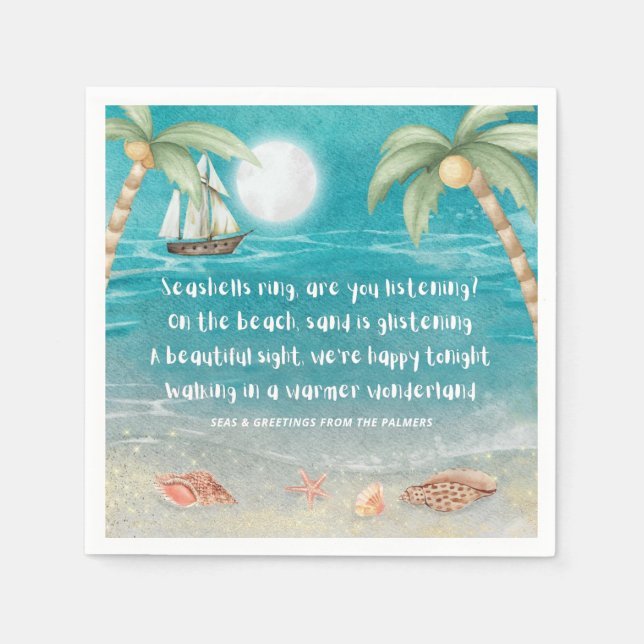 Serviette En Papier Warmer Wonderland Tropical Beach Christmas (Devant)