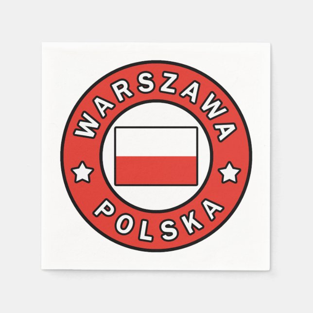 Serviette En Papier Warszawa Polska (Devant)